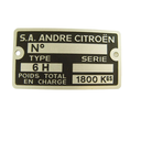 Typenschild 15 CV Hyd.